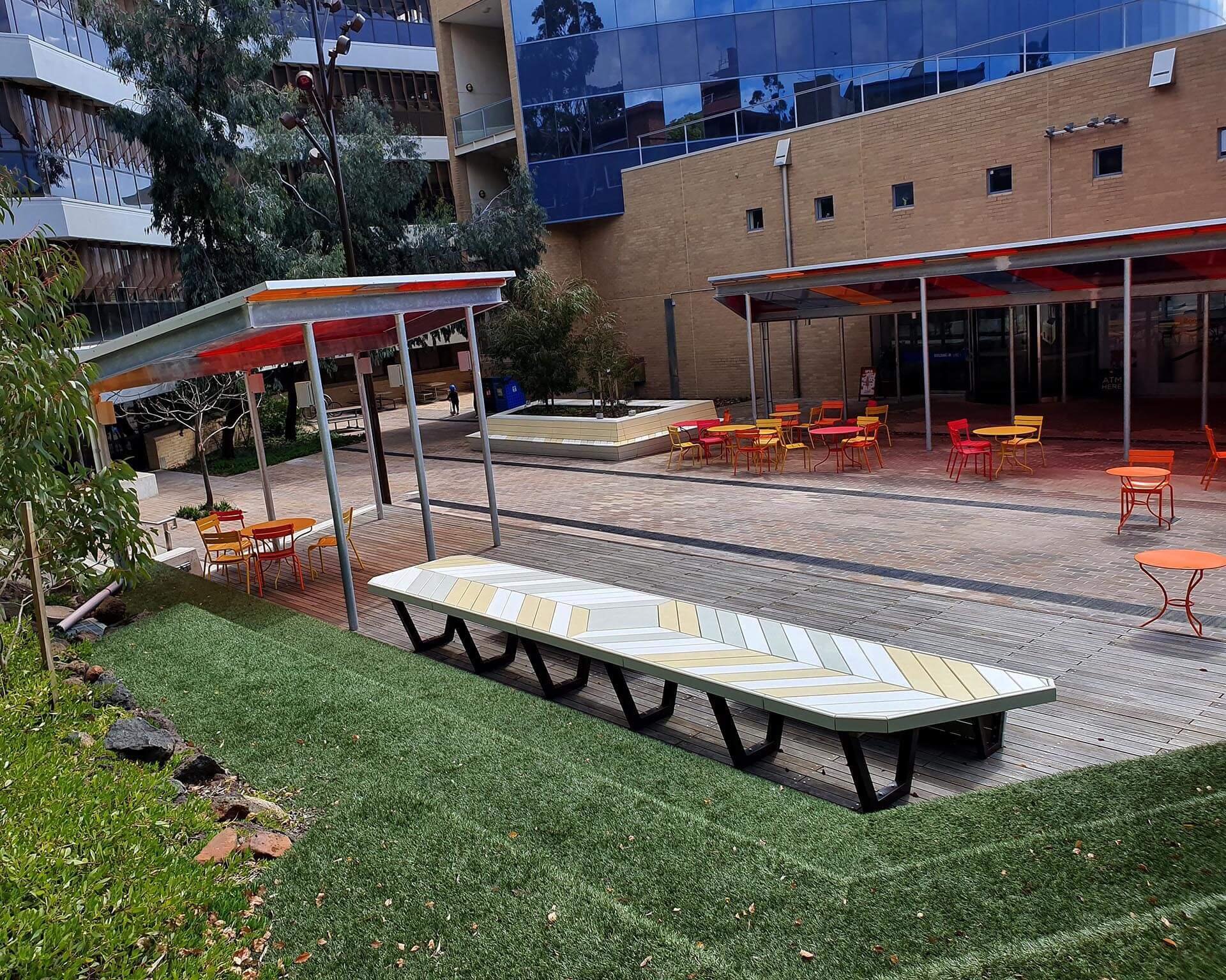 School building, grounds and seating area to have pressure washing by AAA Brick Cleaning